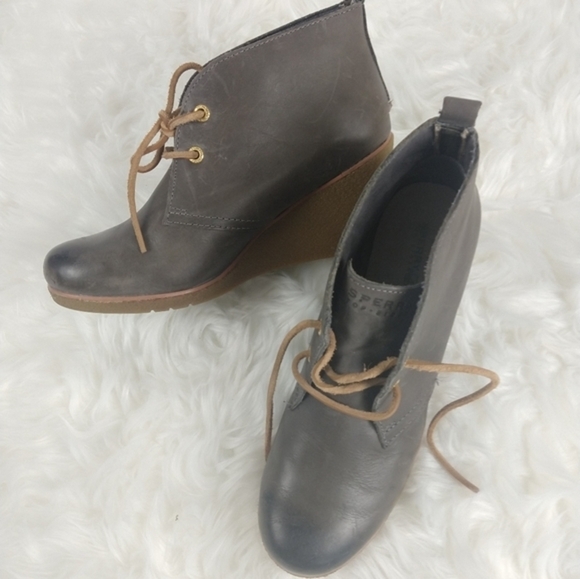 Sperry Harlow Burnished leather Wedge bootie - Picture 3 of 10